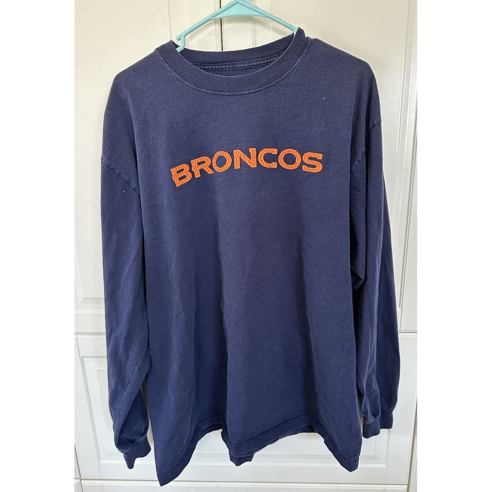 NFL Team Apparel Mens XL Pull Over Long Sleeve Crew Neck Shirt  Navy